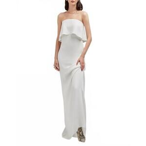 NEW CARESTE chiara foldover strapless gown in brilliant white